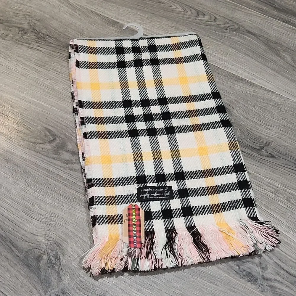 NWT SIMPLY SOUTHERN Reversible Plaid Oversized Blanket Scarf